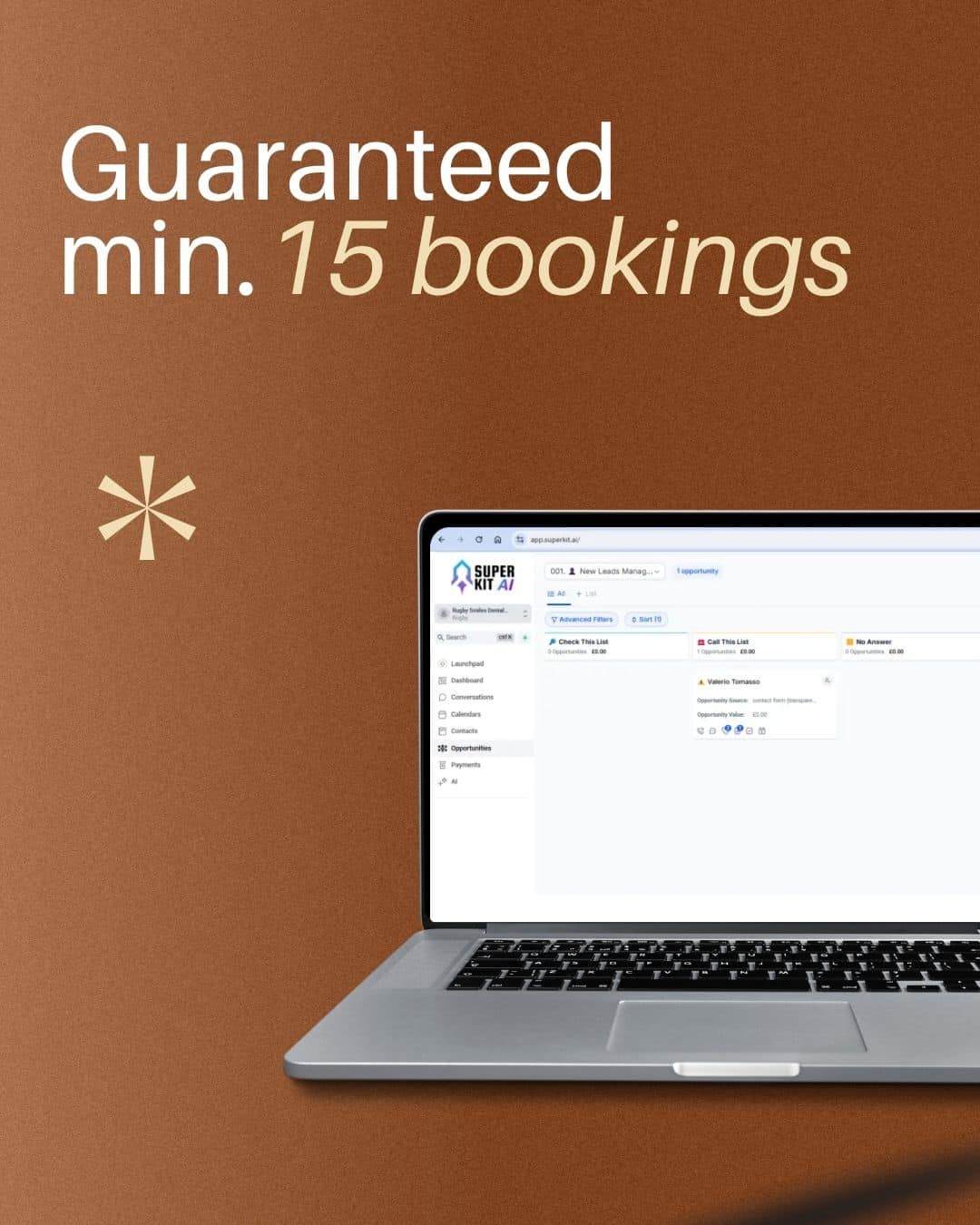 Guaranteed Minimum 15 Bookings