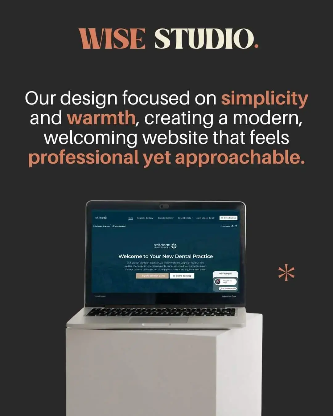 Saltdean dental website mockup highlighting modern, welcoming design