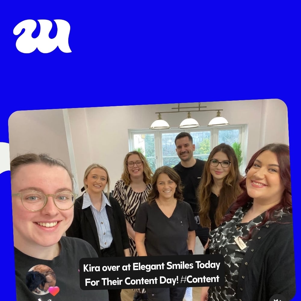 Team selfie at Elegant Smiles dental practice content day